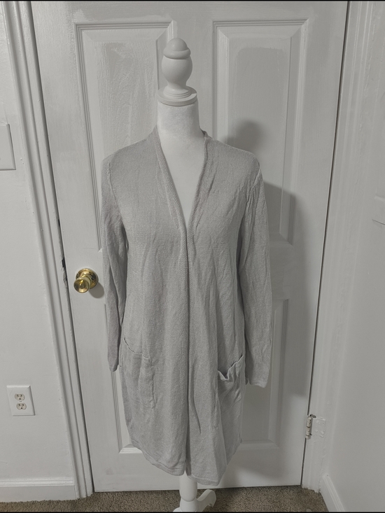 J. Jill Jackets & Blazers - J. Jill Light Gray Open-Front Long Cardigan